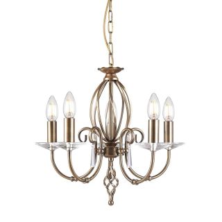 Elstead Lighting / Chandeliers / Aegean 5 Aged Brass