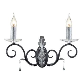 Elstead Lighting / Wall Lights / Amarilli 2 Black with Silver Patina