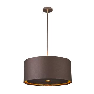 Elstead Lighting / Pendant Lights / Balance 1 Polished Brass with Brown Shade