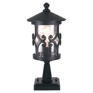Elstead Lighting / Outdoor Pedestal Lights / Hereford 1 Lantern Black