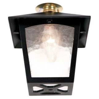 Elstead Lighting / Ceiling Lights / York Flush Porch Lantern Black