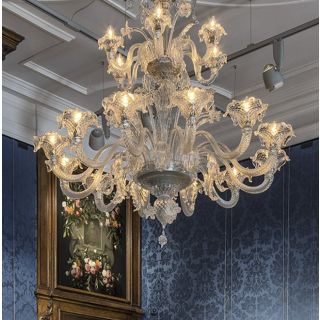 Glass & Glass Murano / Chandeliers / Traditional Venetian C-2638 12+6