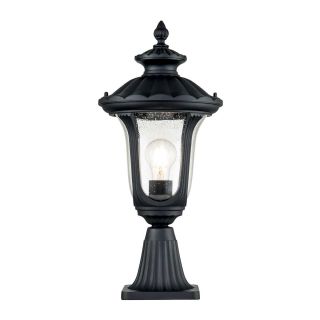 Elstead Lighting / Outdoor Pedestal Lights / Chicago 1 Small Lantern Textured Black