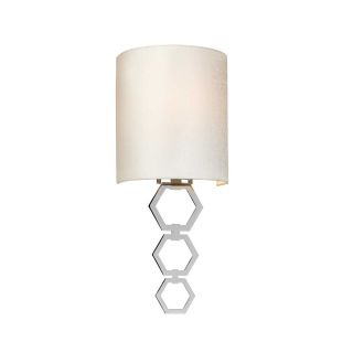 Elstead Lighting / Wall Lights / Clark Small Polished Chrome with Ivory Faux Silk Shade