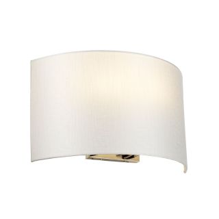 Elstead Lighting / Wall Lights / Cooper Large Curved with Polished Chrome Back Plate with Ivory Shade
