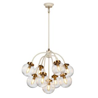 Elstead Lighting / Pendant Lights / Cosmos 9 Cream Painted and Aged Brass