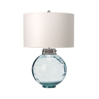 Elstead Lighting / Table Lamps / Kara Blue Glass with Hepplewhite Shade