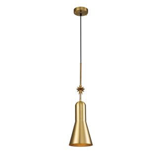 Elstead Lighting / Pendant Lights / Etoile 1lt Medium Aged Brass and Gold Leaf