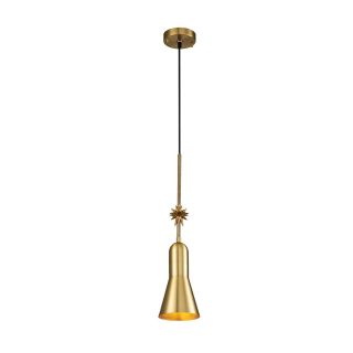 Elstead Lighting / Pendant Lights / Etoile 1lt Small Aged Brass and Gold Leaf