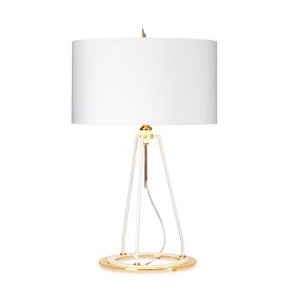 Elstead Lighting / Table Lamps / Ferrara White with Metallic Gold Lining Shade