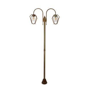 Post Lamp 270cm 2-light Antique Brass Gemstone 3472 by Moretti Luce