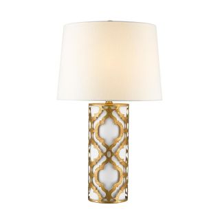 Elstead Lighting / Table Lamps / Arabella 1 Distressed Gold & Ivory Shade