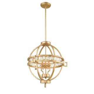 Elstead Lighting / Pendant Lights / Lemuria 3 Globe Distressed Gold & Ivory Shade