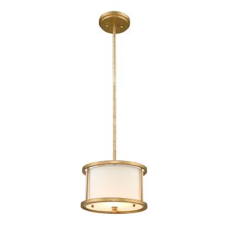 Elstead Lighting / Pendant Lights / Lemuria 1 Duo-Mount Mini Distressed Gold & Ivory Shade