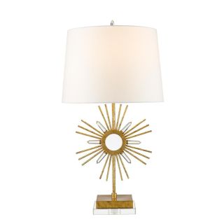 Elstead Lighting / Table Lamps / Sun King 1 Distressed Gold & Cream Shade
