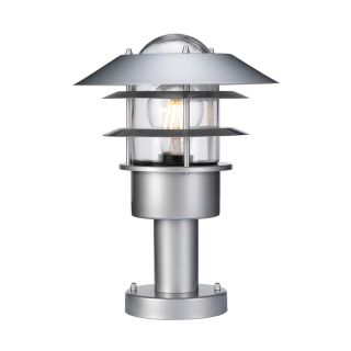 Elstead Lighting / Outdoor Pedestal Lights / Helsingor 1 Lantern Silver