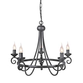Elstead Lighting / Chandeliers / Harlech 5 Black
