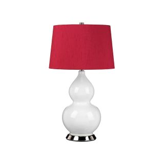 Elstead Lighting / Table Lamps / Isla 1 Polished Nickel with Beetroot Red Shade