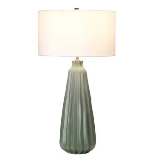 Elstead Lighting / Table Lamps / Kew 1 Sage Green with White Shade