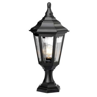 Elstead Lighting / Outdoor Pedestal Lights / Kinsale 1Porch Lantern Black
