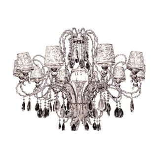 Mechini / Chandeliers / Wrought Iron with Crystal and Silver Lampshade L-CORDA 5