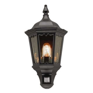 Elstead Lighting / Outdoor Wall Lights / Medstead Half Lantern with PIR Black