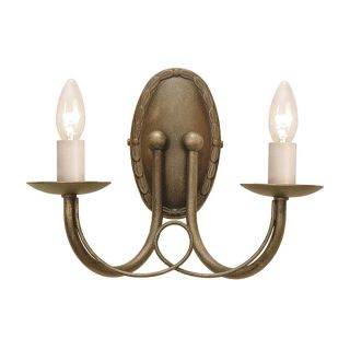 Elstead Lighting / Wall Lights / Minster 2 Black & Gold Patina