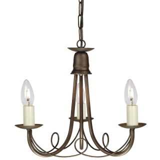 Elstead Lighting / Chandeliers / Minster 3 Black & Gold Patina