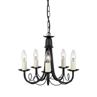 Elstead Lighting / Chandeliers / Minster 5 Black