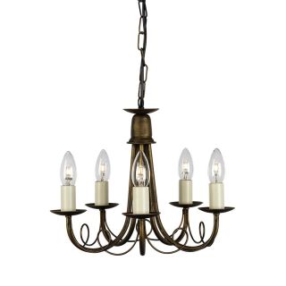 Elstead Lighting / Chandeliers / Minster 5 Black & Gold Patina
