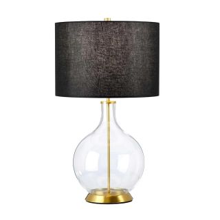 Elstead Lighting / Table Lamps / Orb 1 Aged Brass with Black Shade