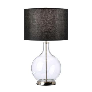 Elstead Lighting / Table Lamps / Orb 1 Polished Nickel with Black Shade