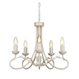 Elstead Lighting / Chandeliers / Olivia 5 Ivory & Gold Patina