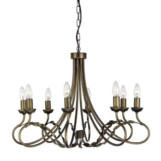 Elstead Lighting / Chandeliers / Olivia 8 Black & Gold Patina