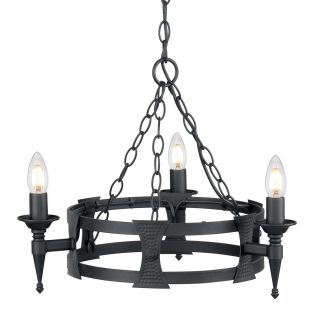 Elstead Lighting / Chandeliers / Saxon 3 Black