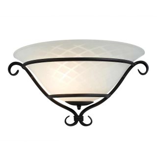 Elstead Lighting / Wall Lights / Torchiere Uplighter Black with Etched Opal Glass