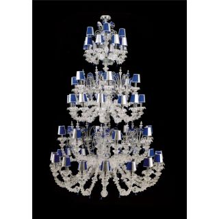 Italian Luxury Lighting / Chandeliers / Venetian Glass White and Blue 54-Light V8047 054