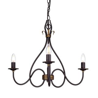 Elstead Lighting / Chandeliers / Windermere 3 Rust & Gold
