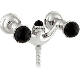 Shower mixer with Swarovski black crystal