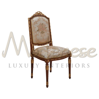Modenese Luxury Interiors / Stühle / Gepolsterte Stühle aus Holz mit Blumenmuster