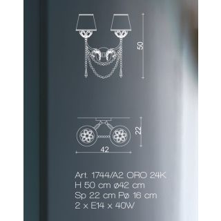 Il Paralume Marina / Wandleuchte / 1744/A2 ORO 24K
