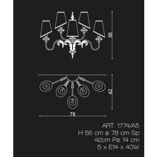 Il Paralume Marina / Wandleuchte / 1774/A5