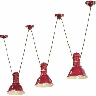 Industrielle 3-Licht Pendelleuchte C1692 von Ferroluce