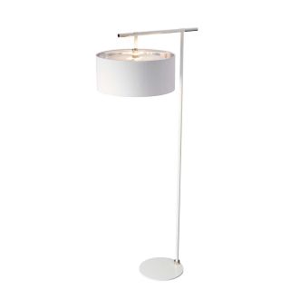 Elstead Lighting / Floor Lamps / Balance 1 Light Floor Lamp - White / Polished Nickel with White Shade