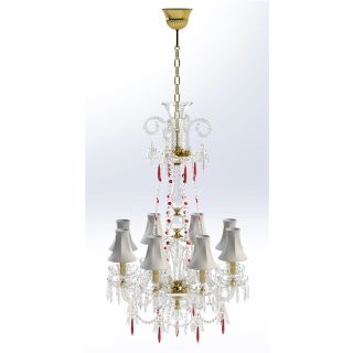 Italian Luxury Lighting / Chandeliers / Elegance Crystal 8 Lights with Lampshades D1202 008