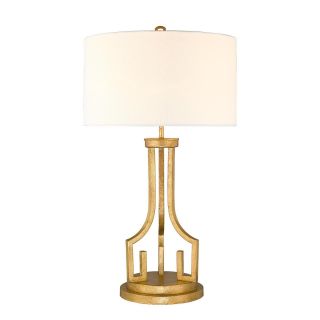 Elstead Lighting / Portable & Desk Lamps / Lemuria 1 Light Table Lamp - Distressed Gold with Ivory White Shade