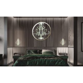 Mechini / Chandeliers / Led Wrought Iron with Clear Bohemian Crystal L-Girò-2