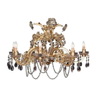 Mechini / Chandeliers / Murano Glass and Clear Pearl Banding L257/8P