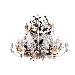 Mechini / Chandeliers / Wrought Iron with Clear and Coloured Crystal L267/12 Bis