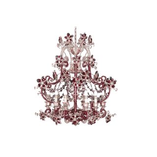 Mechini / Chandeliers / Clear and Coloured Pearl Banding L288/13 Ruby